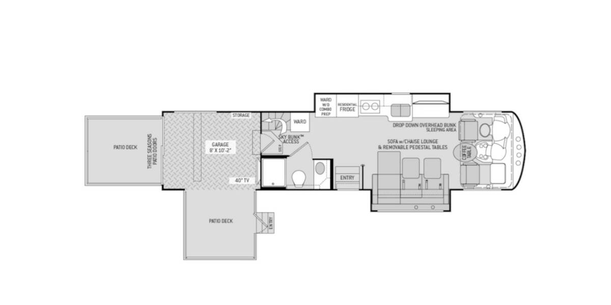 2018 Thor Outlaw Ford Toy Hauler 37GP Class A at Luxury RV's of Arizona STOCK# M037 Floor plan Layout Photo