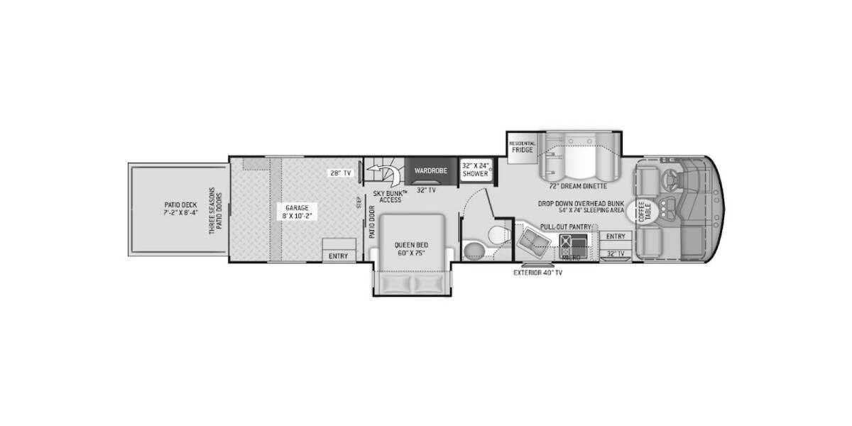2018 Thor Outlaw Ford F-53 Toy Hauler 37RB Class A at Luxury RV's of Arizona STOCK# M038 Floor plan Layout Photo