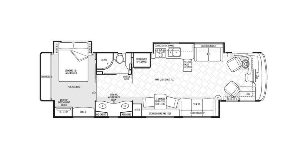 2008 National RV Pacifica 40E Class A at Luxury RV's of Arizona STOCK# U602 Floor plan Layout Photo