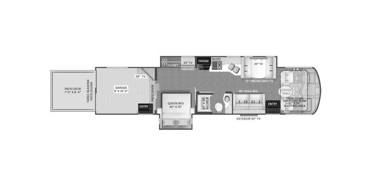 2023 Thor Outlaw Ford F-53 Toy Hauler 38MB Class A at Luxury RV's of Arizona STOCK# M168 Floor plan Layout Photo