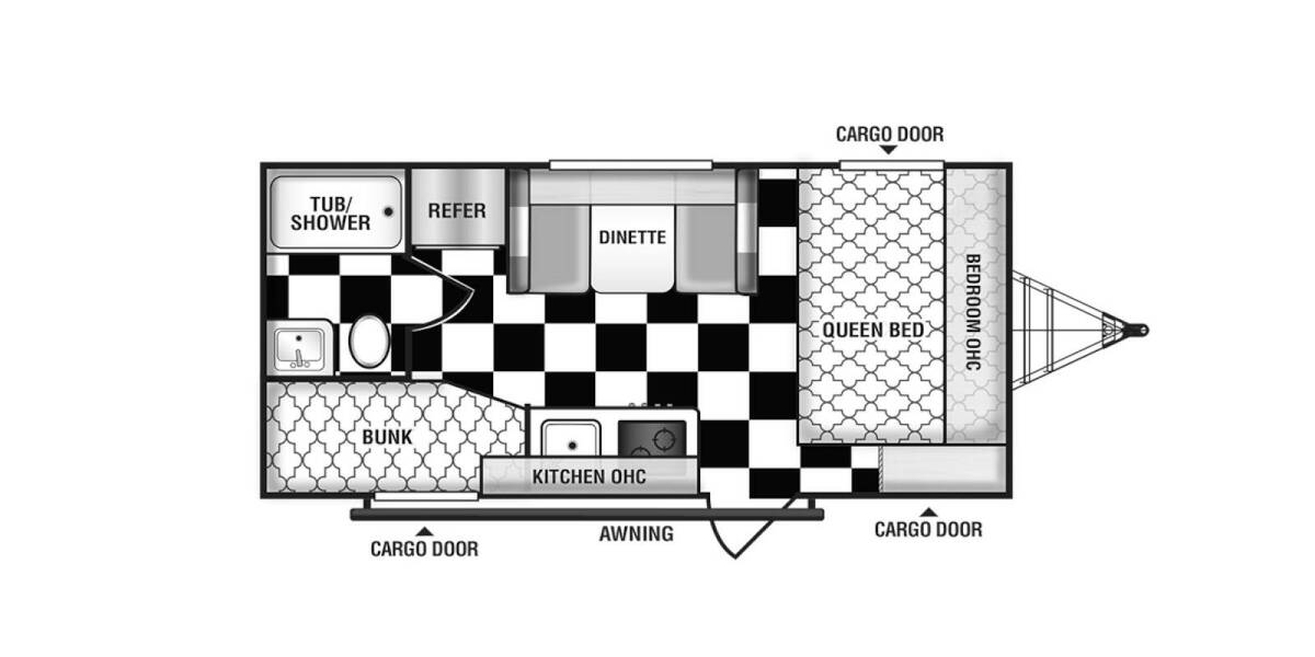 2024 Riverside RV Retro 190BH Travel Trailer at Luxury RV's of Arizona STOCK# T965 Floor plan Layout Photo