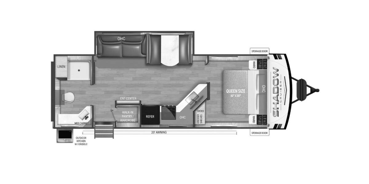 2024 Cruiser RV Shadow Cruiser 260RBS Travel Trailer at Luxury RV's of Arizona STOCK# T932 Floor plan Layout Photo