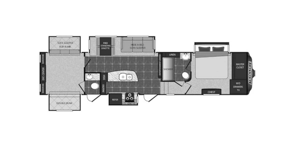 2014 Keystone Avalanche 361TG Fifth Wheel at Luxury RV's of Arizona STOCK# U1127 Floor plan Layout Photo