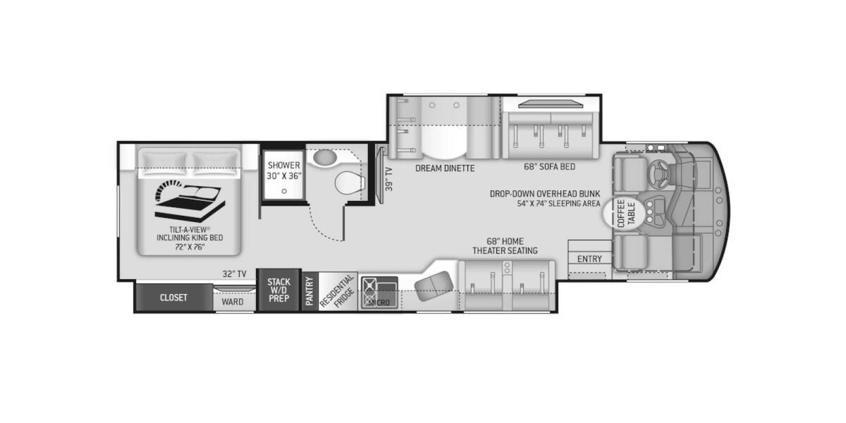 2021 Thor Challenger Ford F-53 35MQ Class A at Luxury RV's of Arizona STOCK# M108 Floor plan Layout Photo