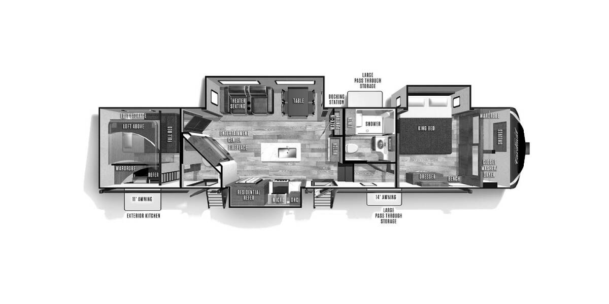 2021 Cardinal Limited 352BHLE Fifth Wheel at Luxury RV's of Arizona STOCK# T696 Floor plan Layout Photo