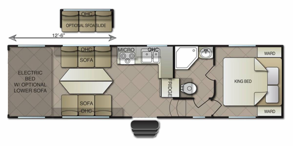 2019 Pacific Coach Rage'n 29WB Fifth Wheel at Luxury RV's of Arizona STOCK# T419 Floor plan Layout Photo