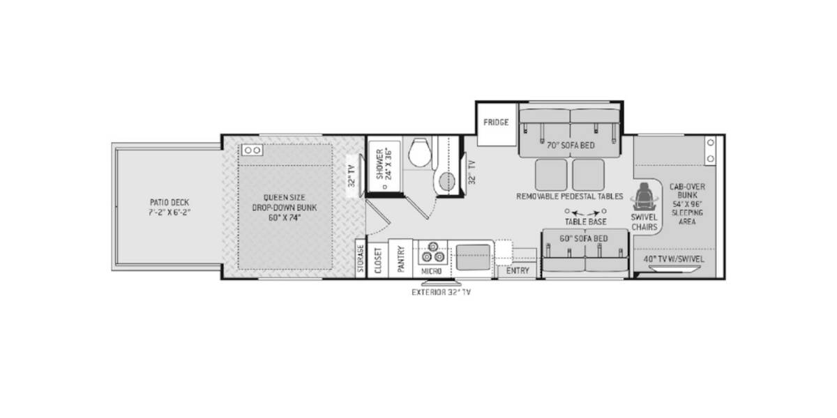 2019 Thor Outlaw Ford Toy Hauler 29J Class C at Luxury RV's of Arizona STOCK# M050 Floor plan Layout Photo
