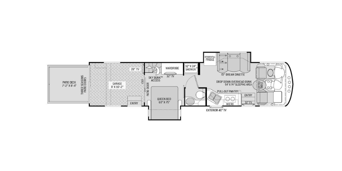 2019 Thor Outlaw Ford Toy Hauler 37RB Class A at Luxury RV's of Arizona STOCK# M049 Floor plan Layout Photo