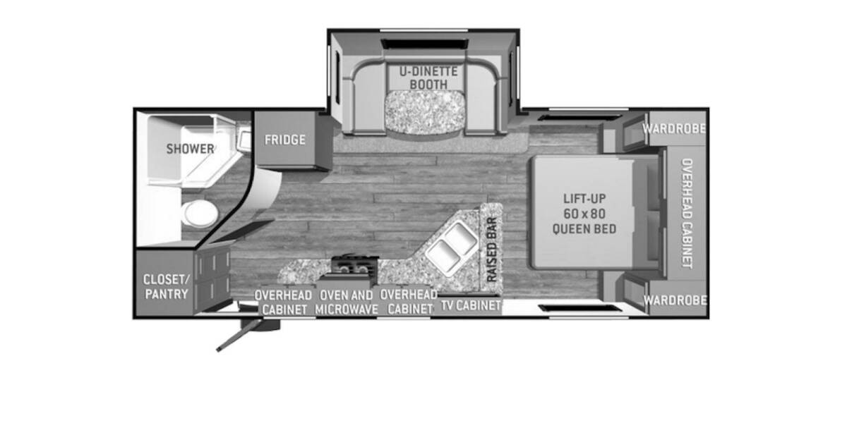 2015 Cruiser RV Shadow Cruiser 225RBS Travel Trailer at Luxury RV's of Arizona STOCK# U646 Floor plan Layout Photo
