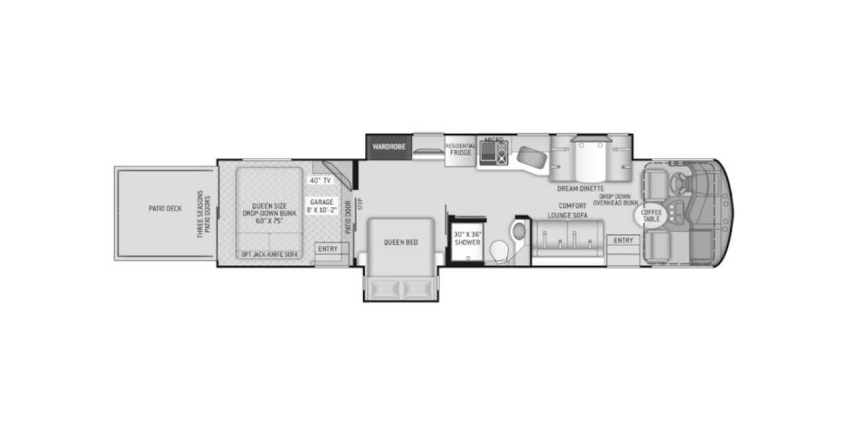 2020 Thor Outlaw Ford F-53 Toy Hauler 38MB Class A at Luxury RV's of Arizona STOCK# M054 Floor plan Layout Photo