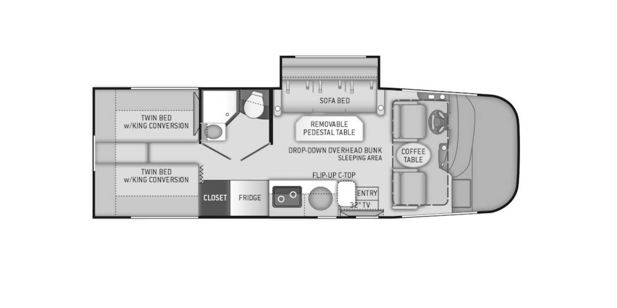 2020 Thor Vegas RUV Ford 24.1 Class A at Luxury RV's of Arizona STOCK# M067 Floor plan Layout Photo