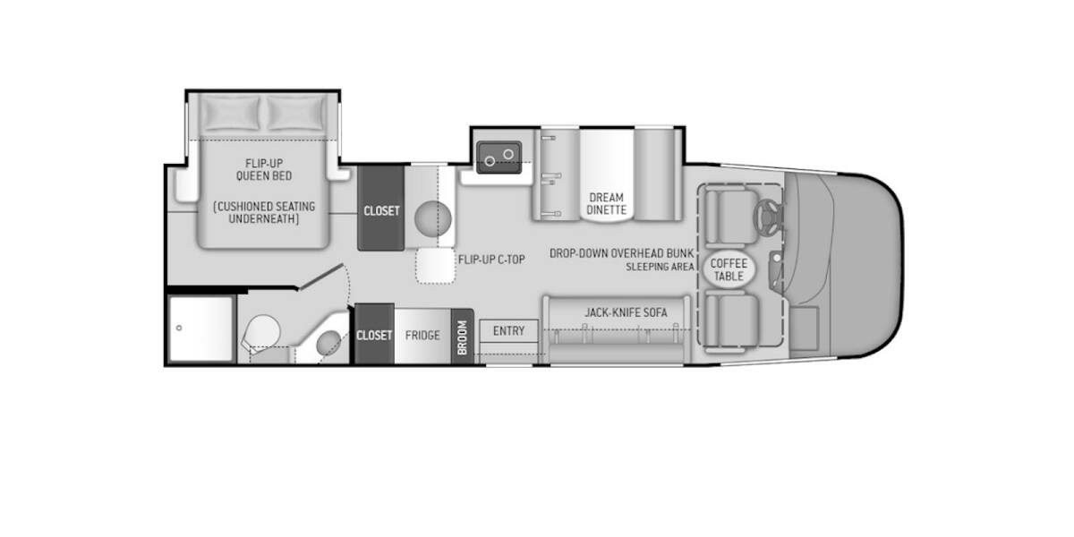 2020 Thor Vegas RUV Ford 27.7 Class A at Luxury RV's of Arizona STOCK# M069 Floor plan Layout Photo
