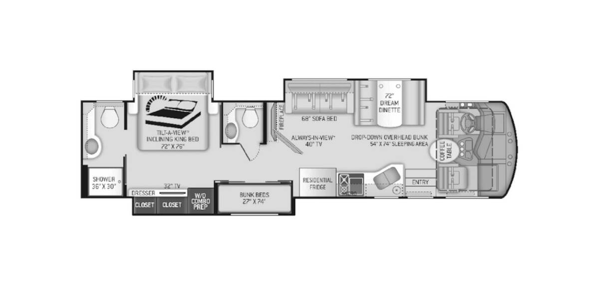 2020 Thor Challenger Ford F-53 37TB Class A at Luxury RV's of Arizona STOCK# M071 Floor plan Layout Photo