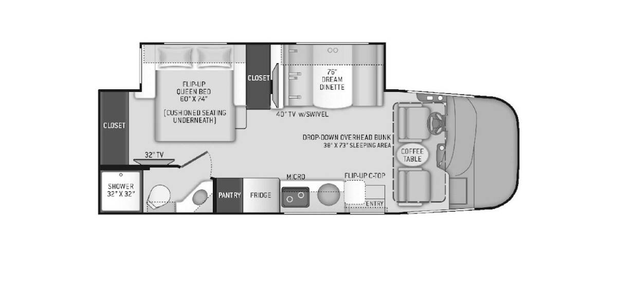 2020 Thor Vegas RUV Ford 25.6 Class A at Luxury RV's of Arizona STOCK# M076 Floor plan Layout Photo