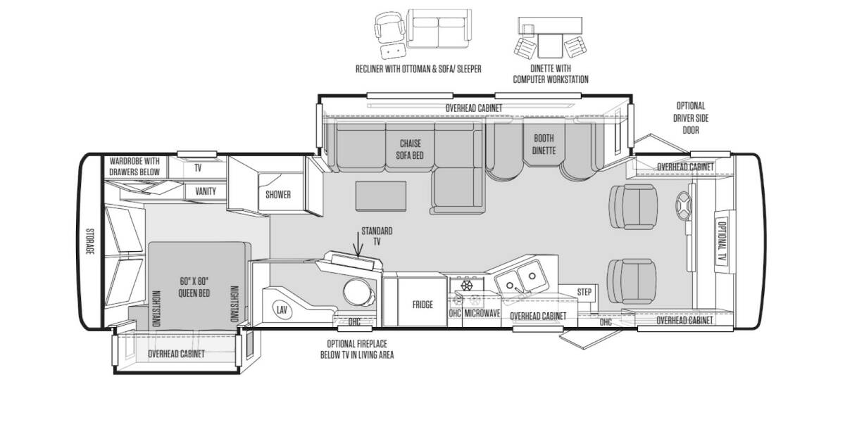 2014 Tiffin Allegro Open Road Ford 31SA Class A at Luxury RV's of Arizona STOCK# U665 Floor plan Layout Photo