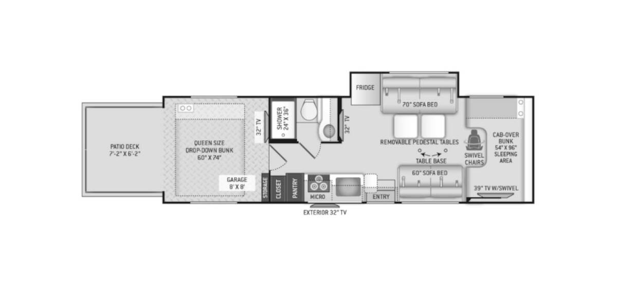 2020 Thor Outlaw Ford Toy Hauler 29J Class C at Luxury RV's of Arizona STOCK# M074 Floor plan Layout Photo