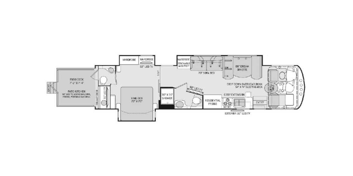 2017 Thor Outlaw Ford Toy Hauler 38RE Class A at Luxury RV's of Arizona STOCK# U824 Floor plan Layout Photo