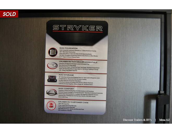 2021 Cruiser RV Stryker Toy Hauler 3212 Travel Trailer at Luxury RV's of Arizona STOCK# T753 Photo 32