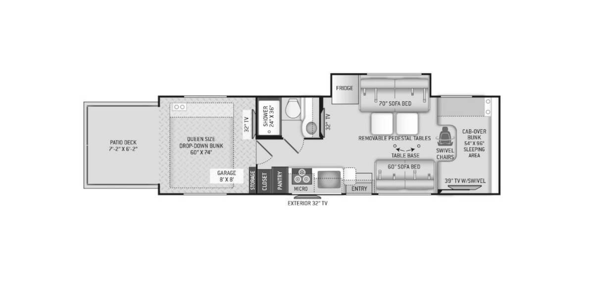 2022 Thor Outlaw Ford Toy Hauler 29J Class C at Luxury RV's of Arizona STOCK# M130 Floor plan Layout Photo