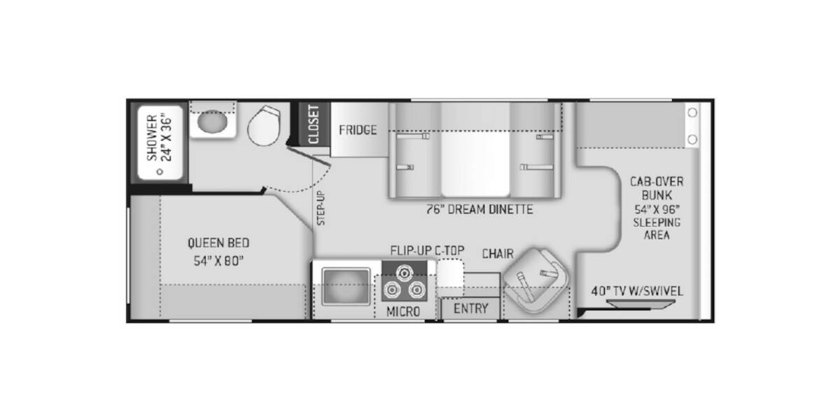 2020 Four Winds Ford 23U Class C at Luxury RV's of Arizona STOCK# U857 Floor plan Layout Photo