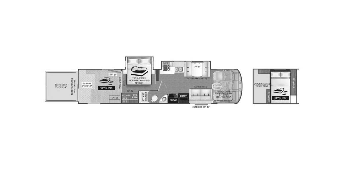 2022 Thor Outlaw Ford F-53 Toy Hauler 38KB Class A at Luxury RV's of Arizona STOCK# M135 Floor plan Layout Photo