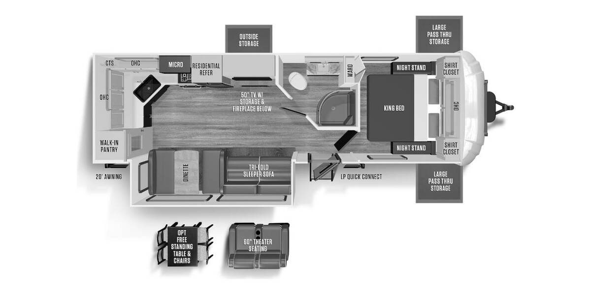 2022 Wildcat 266MEX Travel Trailer at Luxury RV's of Arizona STOCK# T795 Floor plan Layout Photo