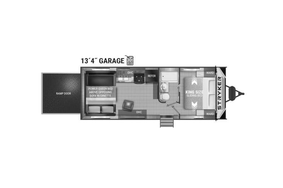 2022 Cruiser RV Stryker 2313  at Luxury RV's of Arizona STOCK# T804 Floor plan Layout Photo