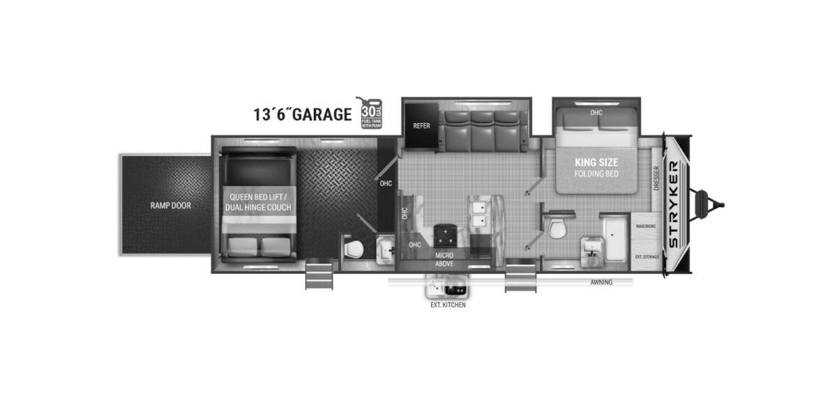 2022 Cruiser RV Stryker 3313 Travel Trailer at Luxury RV's of Arizona STOCK# T811 Floor plan Layout Photo
