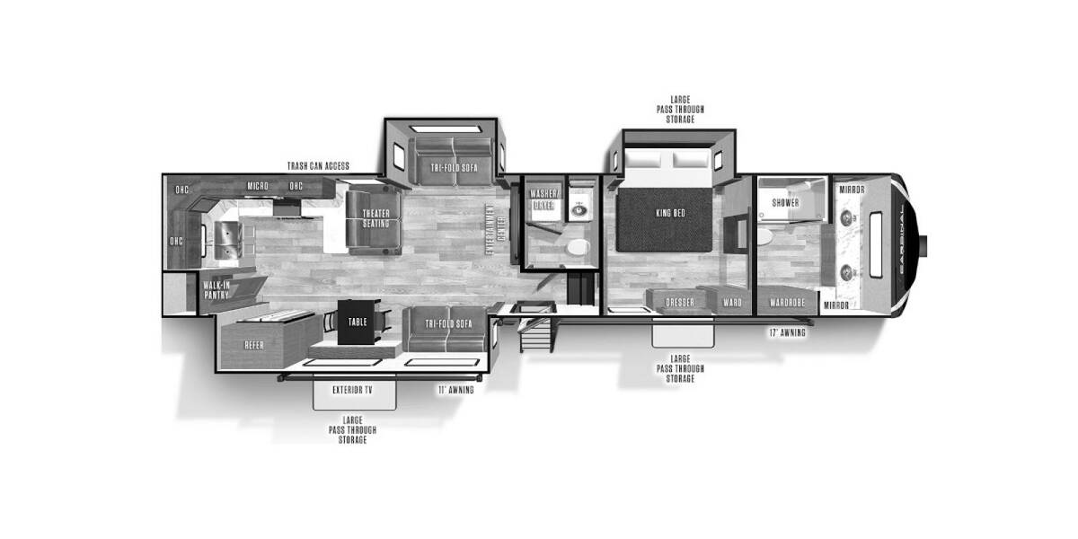 2022 Cardinal Luxury 390FBX Fifth Wheel at Luxury RV's of Arizona STOCK# T816 Floor plan Layout Photo
