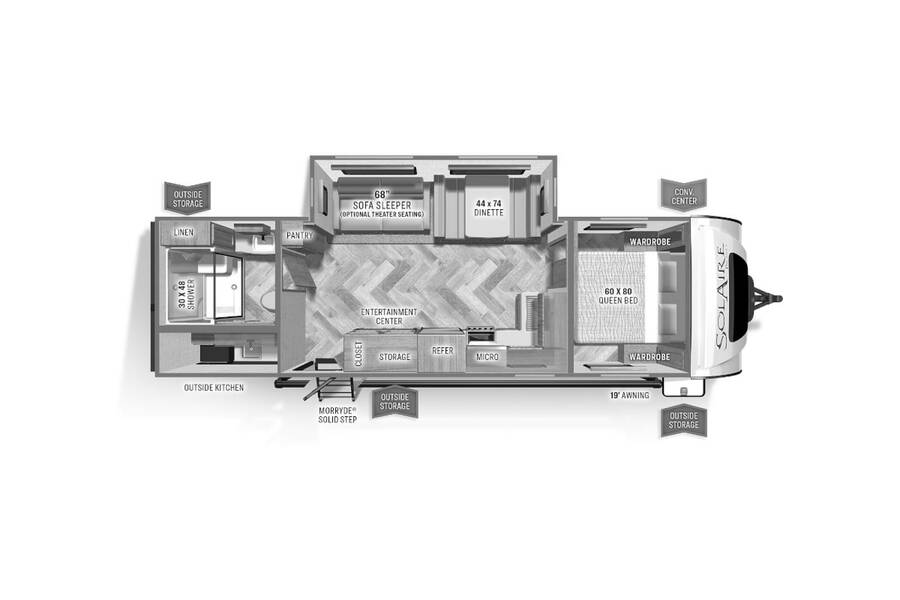 2022 Palomino SolAire Ultra Lite 258RBSS Travel Trailer at Luxury RV's of Arizona STOCK# T824 Floor plan Layout Photo