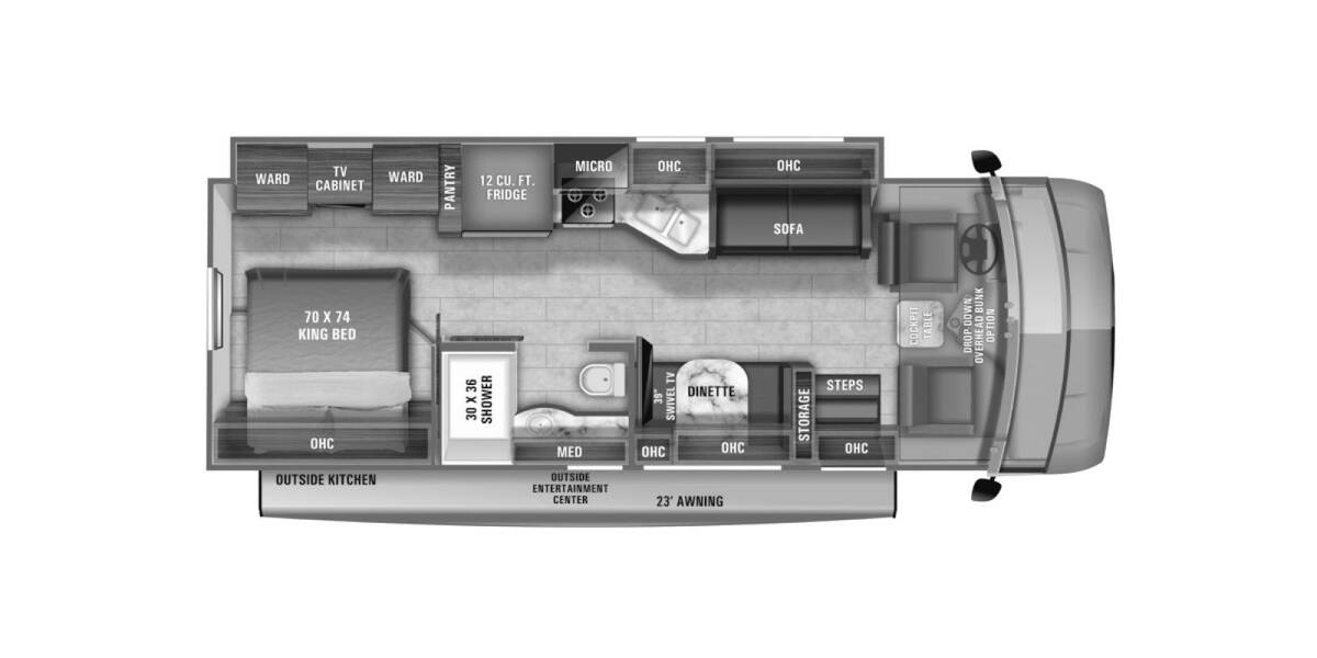 2021 Jayco Precept Ford F-53 29V Class A at Luxury RV's of Arizona STOCK# U908 Floor plan Layout Photo
