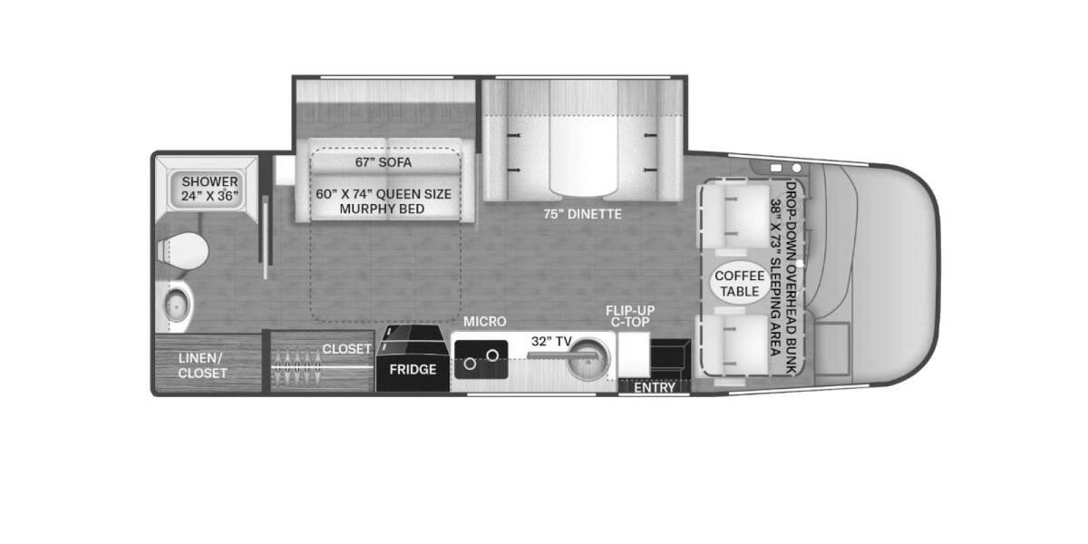 2022 Thor Vegas RUV Ford 24.4 Class A at Luxury RV's of Arizona STOCK# M154 Floor plan Layout Photo