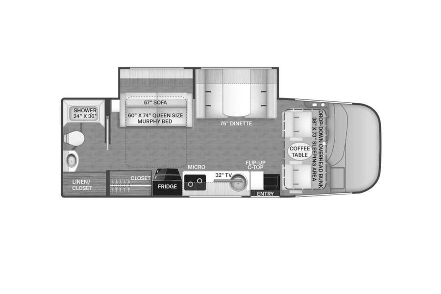 2022 Thor Vegas RUV 24.4 Class A at Luxury RV's of Arizona STOCK# M154 Floor plan Layout Photo