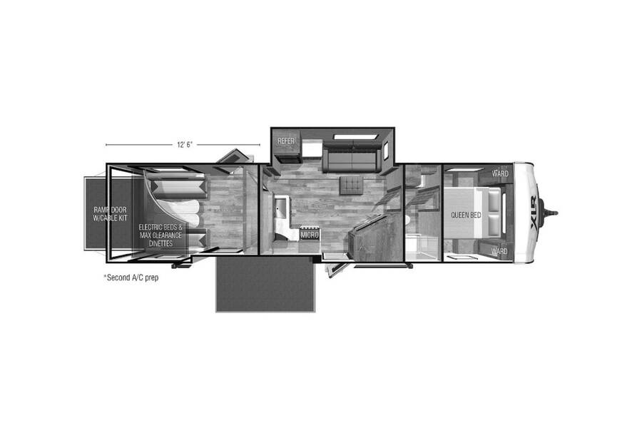 2022 XLR Hyperlite HD 3412 Travel Trailer at Luxury RV's of Arizona STOCK# T867 Floor plan Layout Photo