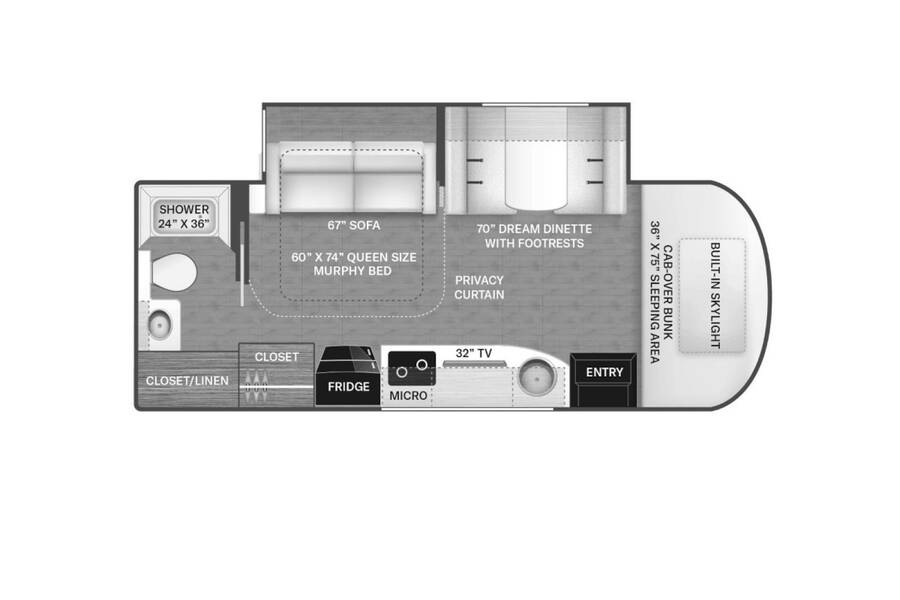 2023 Thor Tiburon Sprinter 24FB  at Luxury RV's of Arizona STOCK# M159 Floor plan Layout Photo