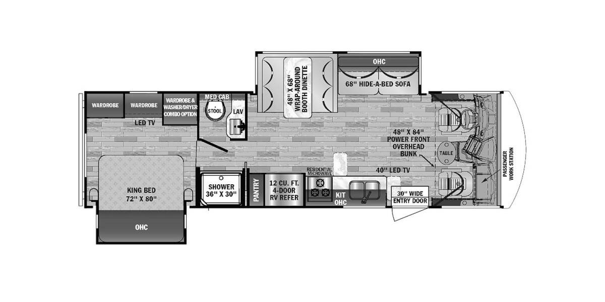2021 FR3 30DS Class A at Luxury RV's of Arizona STOCK# U982 Floor plan Layout Photo