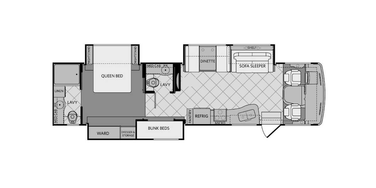 2014 Fleetwood Bounder Ford 36H Class A at Luxury RV's of Arizona STOCK# U959 Floor plan Layout Photo