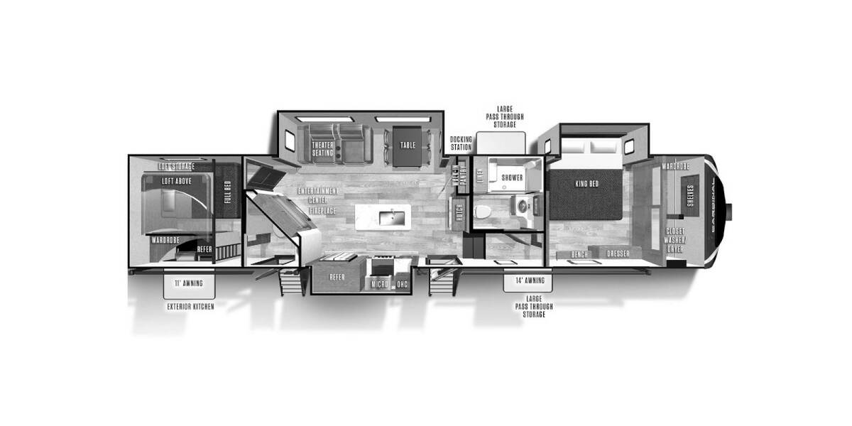 2022 Cardinal Limited 352BHLE Fifth Wheel at Luxury RV's of Arizona STOCK# T894 Floor plan Layout Photo