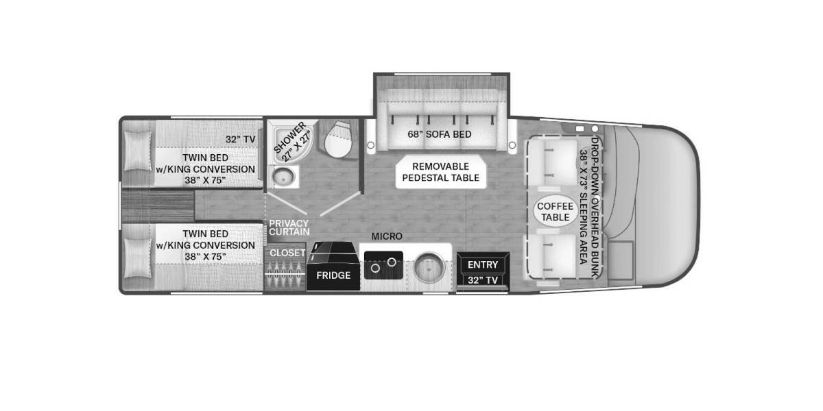 2023 Thor Vegas RUV Ford 24.1 Class A at Luxury RV's of Arizona STOCK# M176 Floor plan Layout Photo