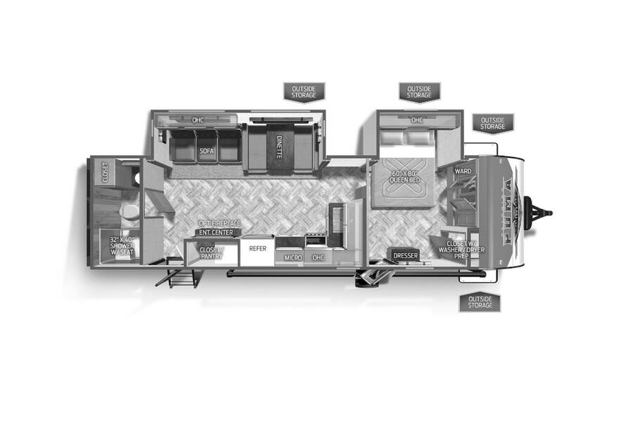 2023 Palomino Puma 27RBDS Travel Trailer at Luxury RV's of Arizona STOCK# T907 Floor plan Layout Photo