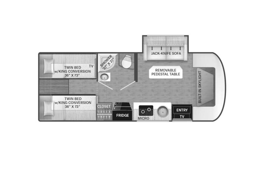 2023 Thor Gemini AWD 24KB Class B Plus at Luxury RV's of Arizona STOCK# M184 Floor plan Layout Photo