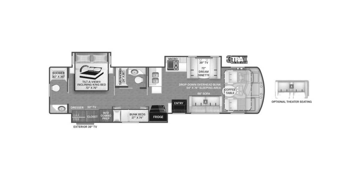 2023 Thor Challenger Ford F-53 37DS Class A at Luxury RV's of Arizona STOCK# M186 Floor plan Layout Photo