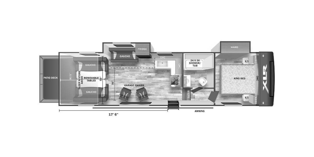 2023 XLR Nitro 28DK5 Fifth Wheel at Luxury RV's of Arizona STOCK# T918 Floor plan Layout Photo