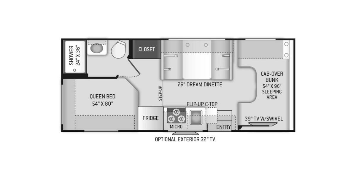 2022 Thor Chateau Chevrolet 22E Class C at Luxury RV's of Arizona STOCK# U1054 Floor plan Layout Photo