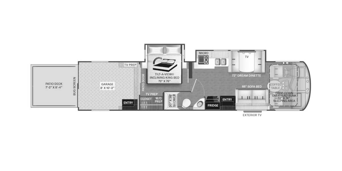 2024 Thor Outlaw Wild West Edition Ford Toy Hauler 38K Class A at Luxury RV's of Arizona STOCK# M200 Floor plan Layout Photo