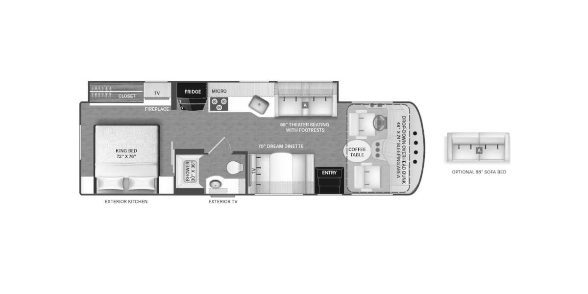 2024 Thor Luminate Ford F-53 MM30 Class A at Luxury RV's of Arizona STOCK# M201 Floor plan Layout Photo
