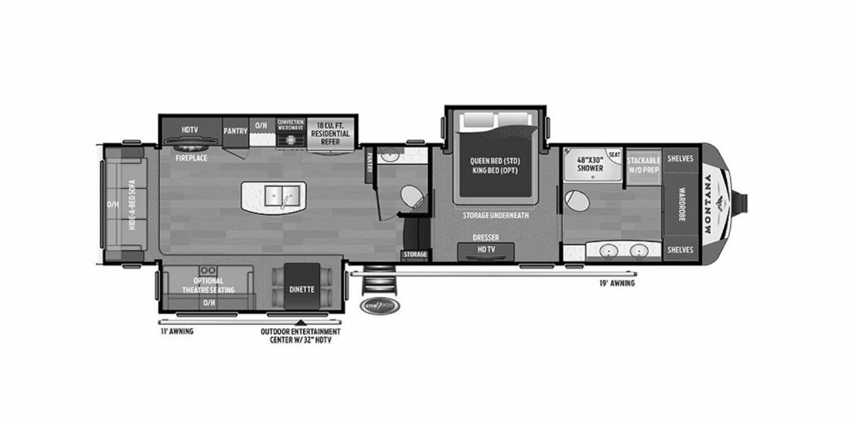 2017 Keystone Montana 3911FB Fifth Wheel at Luxury RV's of Arizona STOCK# U1146 Floor plan Layout Photo